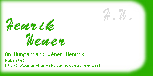 henrik wener business card