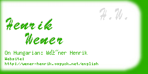 henrik wener business card